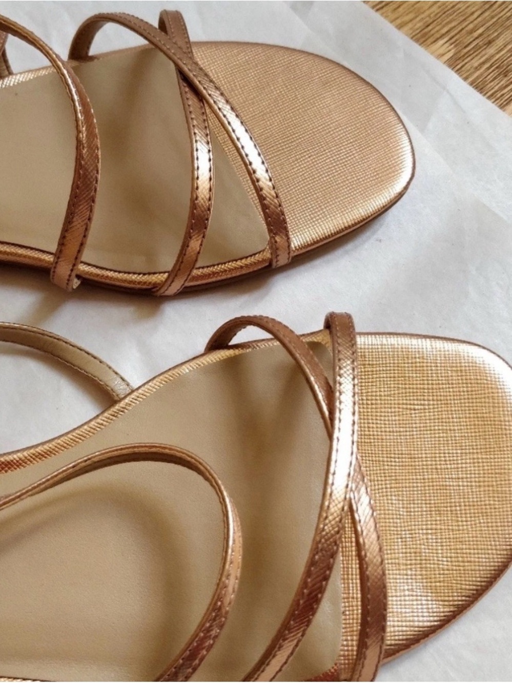 Banana Republic Rose Gold Strappy Heeled Sandals